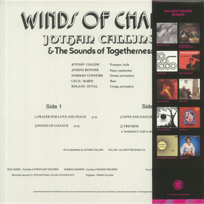 CALLINS, Jothan/THE SOUNDS OF TOGETHERNESS - Winds Of Change (reissue)