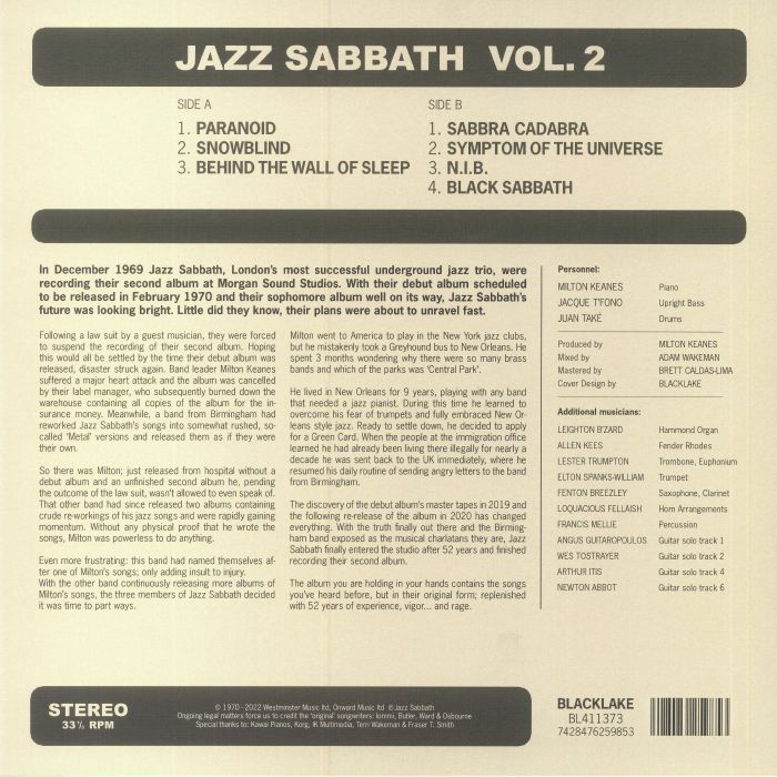 JAZZ SABBATH - Jazz Sabbath Vol 2