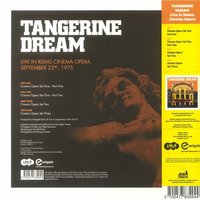 TANGERINE DREAM Live In Reims Cinema Opera September 23rd 1975