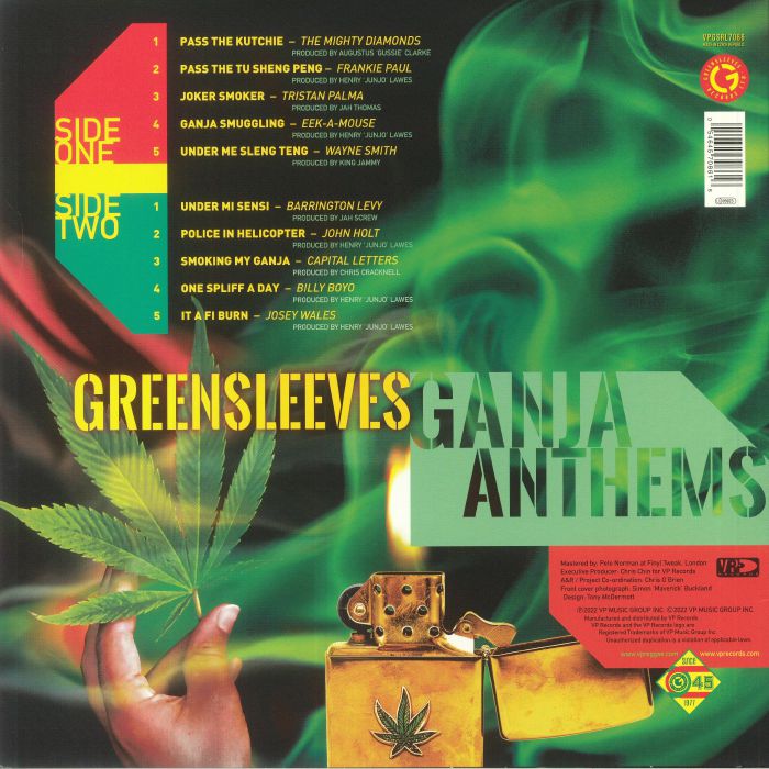 VARIOUS - Greensleeves Ganja Anthems (Record Store Day RSD 2022) Vinyl ...