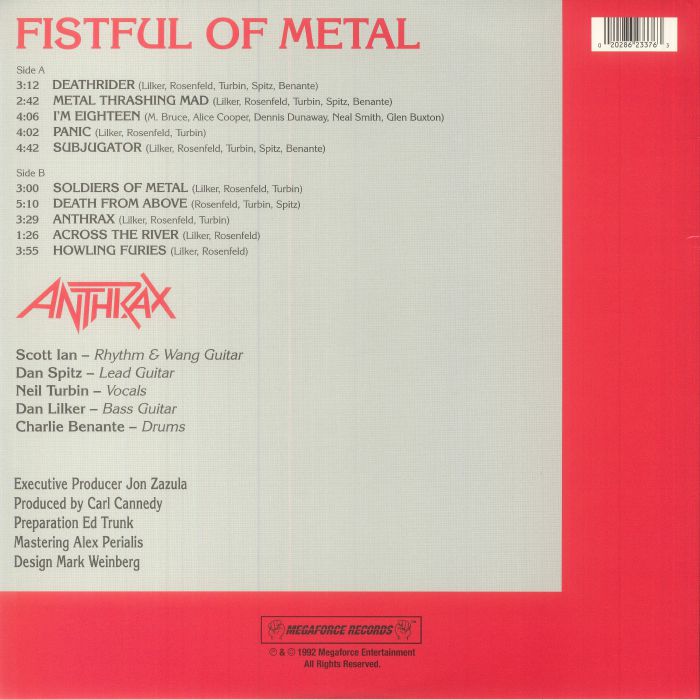ANTHRAX - Fistful Of Metal (reissue)