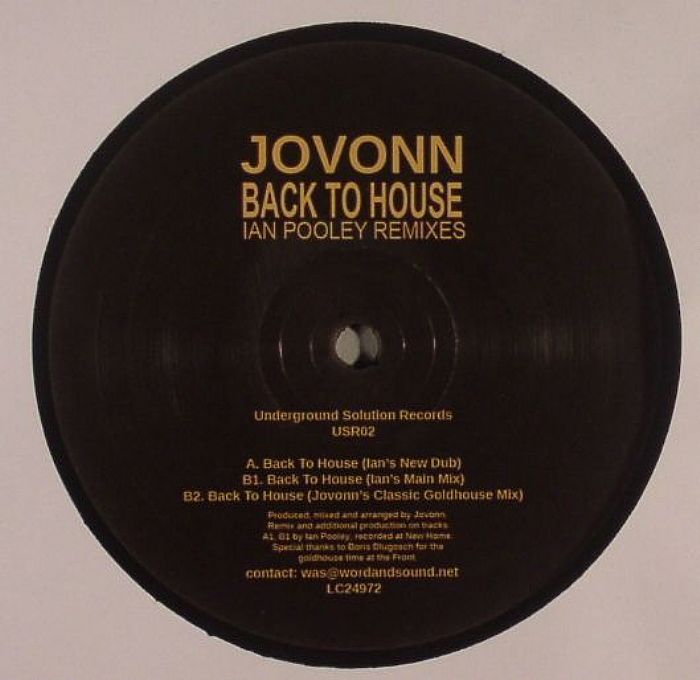 JOVONN - Back To House (Ian Pooley remixes)