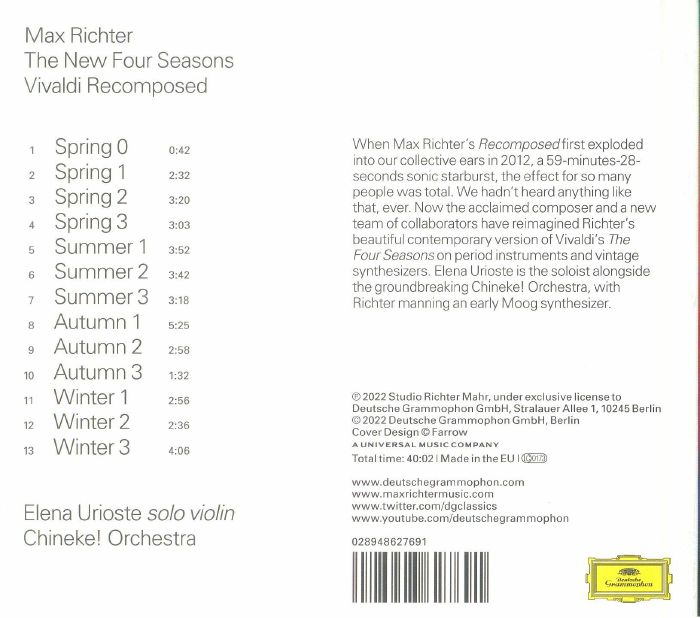 Max RICHTER - The New Four Seasons: Vivaldi Recomposed CD at Juno Records.