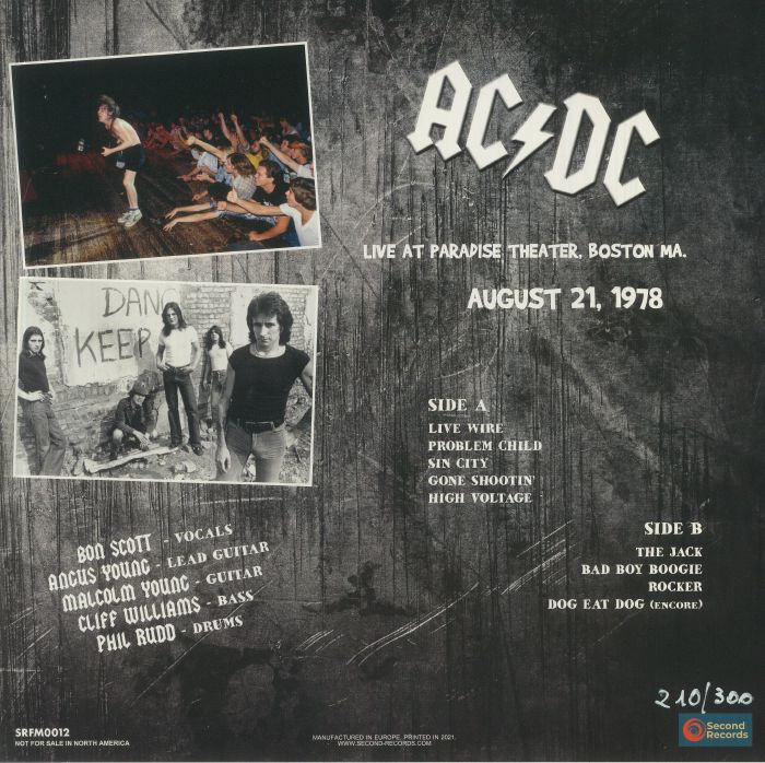 AC/DC - Live At Paradise Theater Boston MA August 21 1978 Vinyl at Juno ...