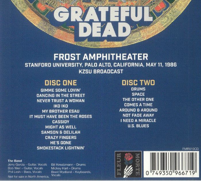 Grateful Dead Frost Amphitheatre Stanford University Palo Alto