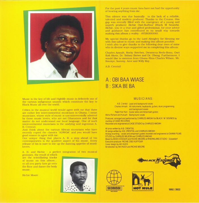 AB CRENTSIL'S AHENFO BAND - Obi Baa Wiase (reissue)