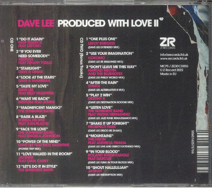 LEE, Dave/VARIOUS - Produced With Love II