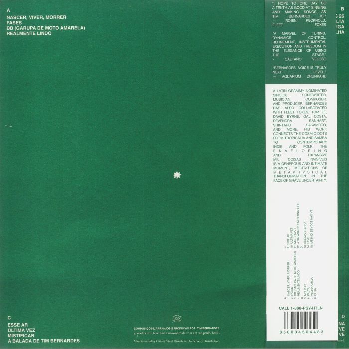 Tim BERNARDES - Mil Coisas Invisiveis Vinyl at Juno Records.