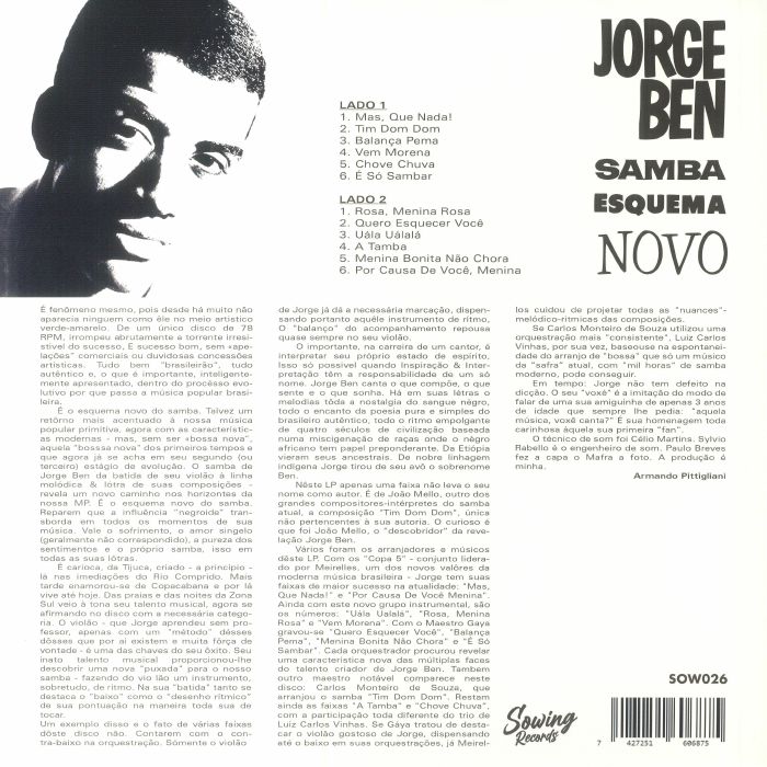 BEN, Jorge - Samba Esquema Novo (reissue)