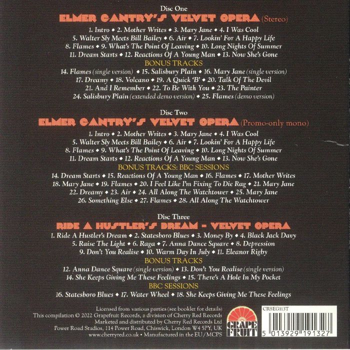 ELMER GANTRY'S VELVET OPERA, The - Long Nights Of Summer: The Elmer Gantry's Velvet Opera Anthology