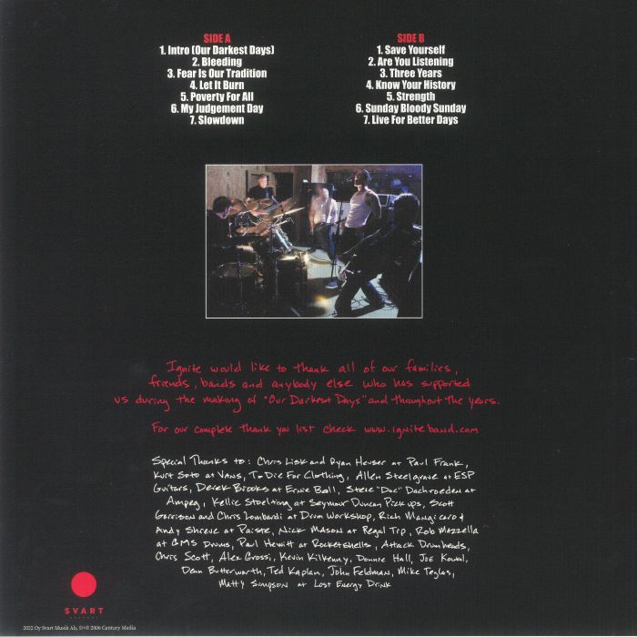 IGNITE - Our Darkest Days (reissue)