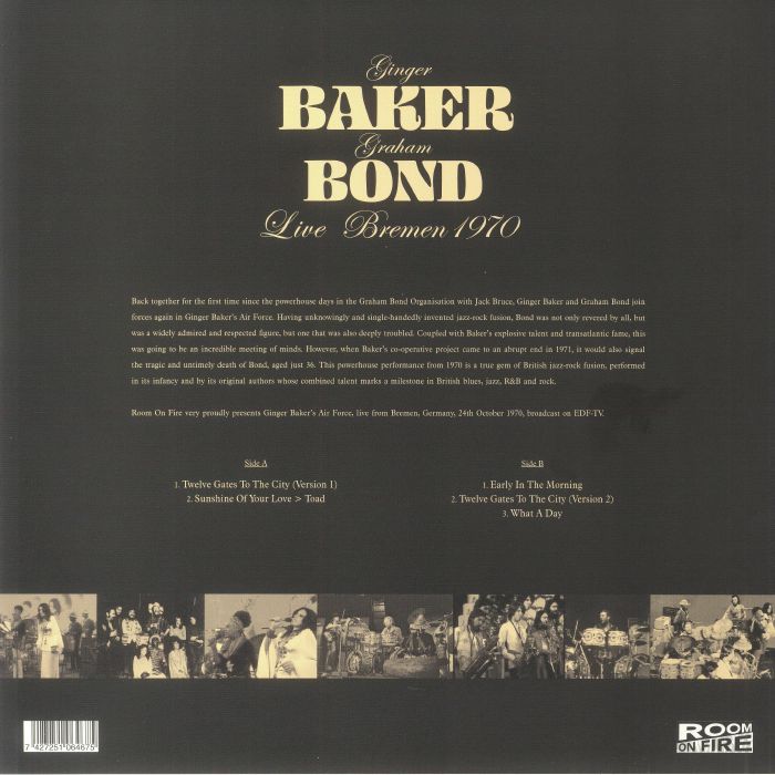GINGER BAKER/GRAHAM BOND - Live Bremen 1970