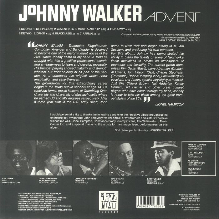 WALKER, Johnny - Advent (reissue)