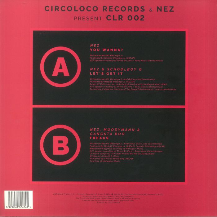 NEZ/SCHOOLBOY Q/MOODYMANN/GANGSTA BOO - CircoLoco Records & NEZ Present CLR 002
