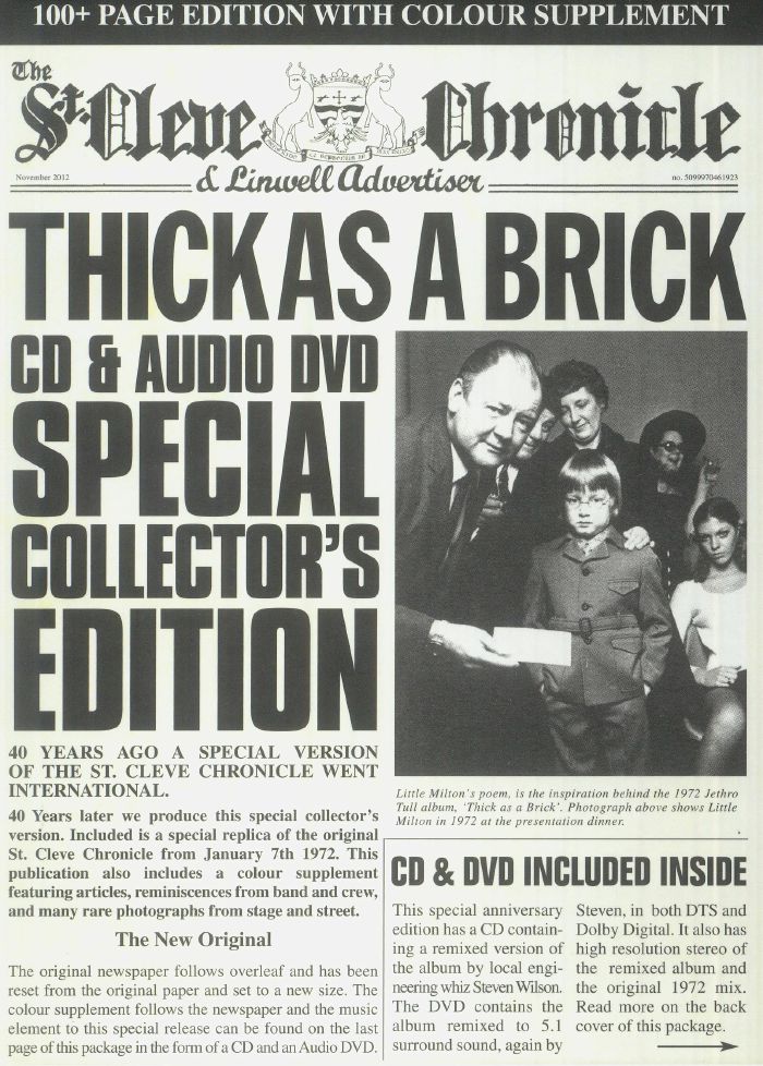 JETHRO TULL - Thick As A Brick (40th Anniversary Collector's Edition)