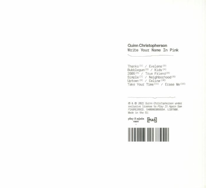 CHRISTOPHERSON, Quinn - Write Your Name In Pink