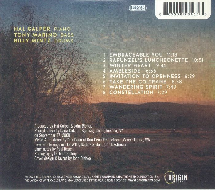 HAL GALPER TRIO - Invitation To Openness: Live At Big Twig