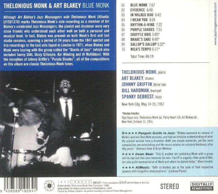 MONK, Thelonious/ART BLAKEY - Blue Monk (remastered)