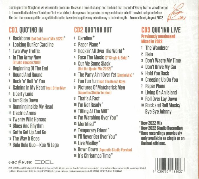 STATUS QUO - Quo'ing In: The Best Of The Noughties