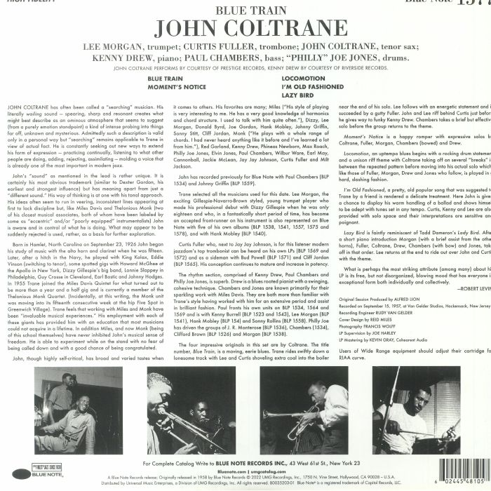 John COLTRANE - Blue Train (Tone Poet Series) (mono) Vinyl at Juno Records.