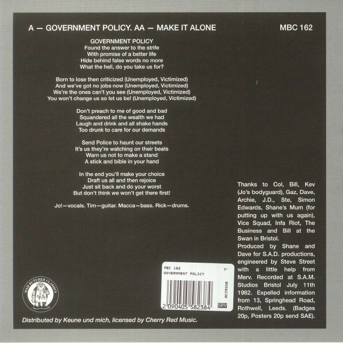 EXPELLED, The - Government Policy (reissue)