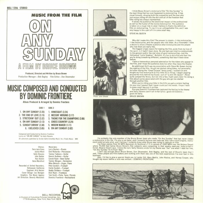 FRONTIERE, Dominic - On Any Sunday (Soundtrack)