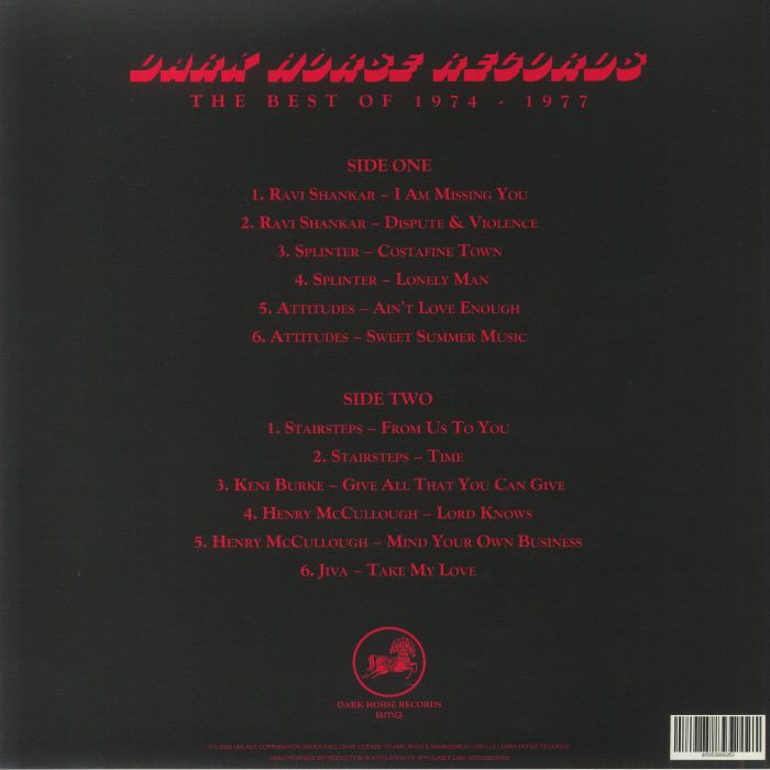 VARIOUS - The Best Of Dark Horse Records: 1974-1977 (remastered) (Record Store Day RSD Black Friday 2022)