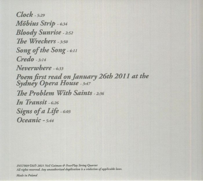 GAIMAN, Neil /FOURPLAY STRING QUARTET - Signs Of Life