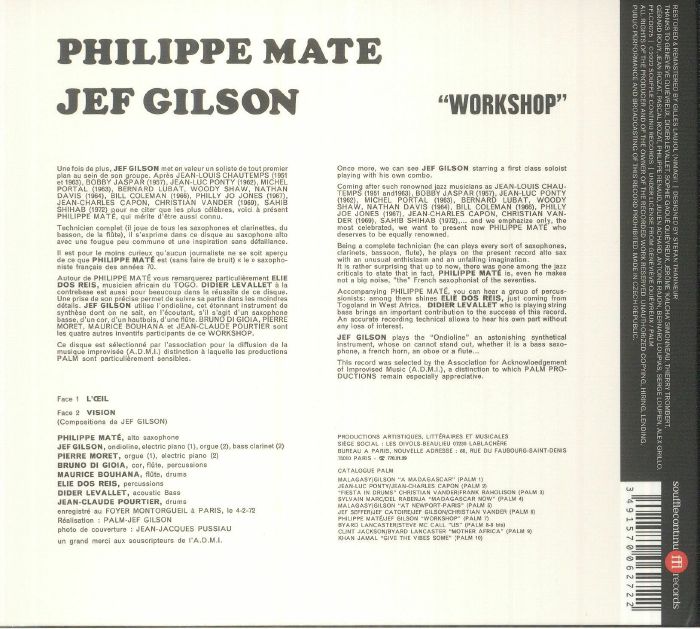 MATE, Philippe/JEF GILSON - Workshop