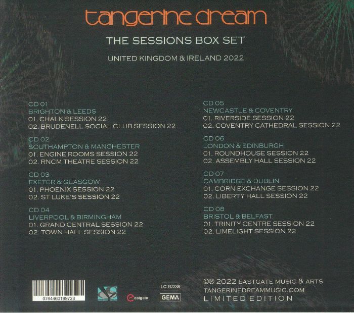 TANGERINE DREAM - Session Boxset: United Kingdom & Ireland