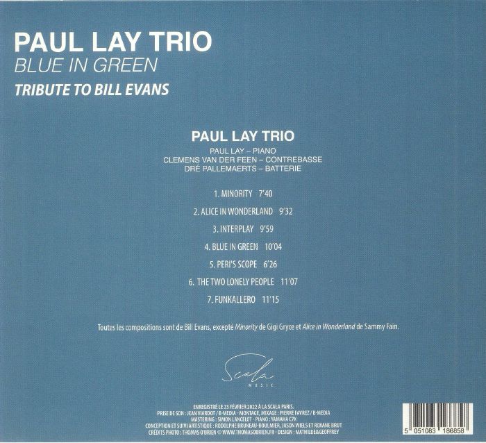 PAUL LAY TRIO - Blue In Green: Tribute To Bill Evans