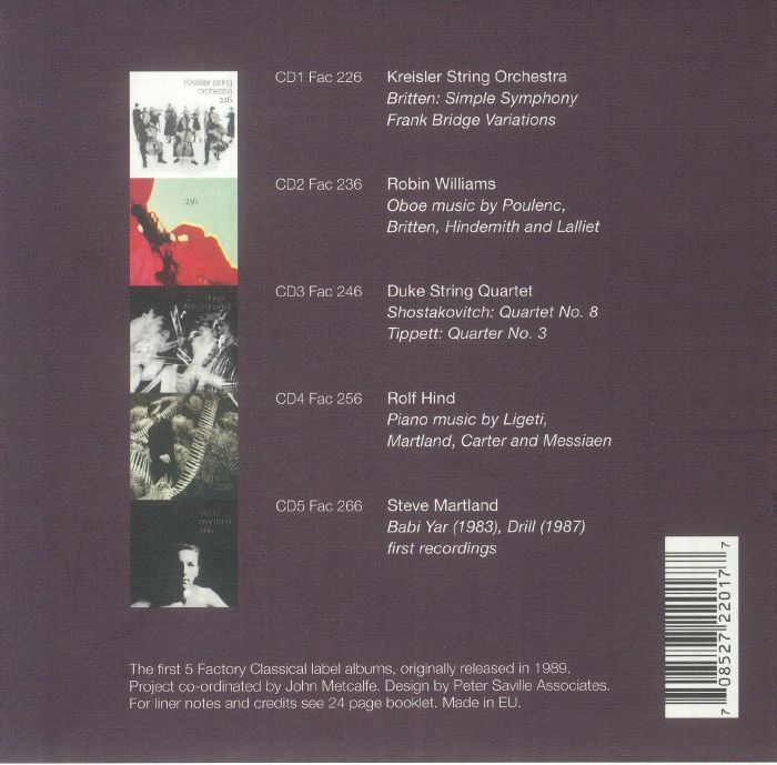 VARIOUS - Factory Classical Label: The First 5 Albums (reissue)