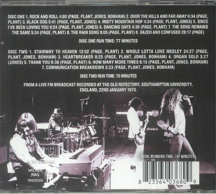 Led Zeppelin Inner City Blues Southampton Broadcast 1973 Cd At Juno