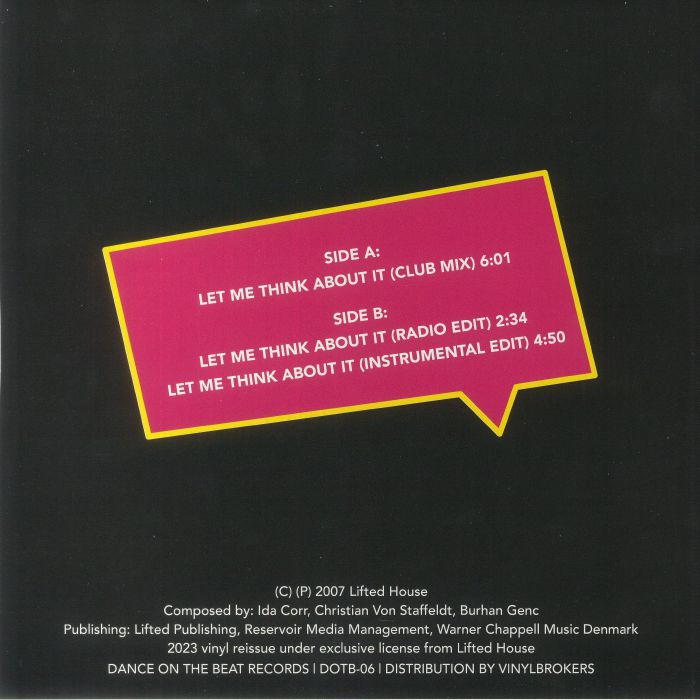 CORR, Ida vs FEDDE LE GRAND - Let Me Think About It (reissue)
