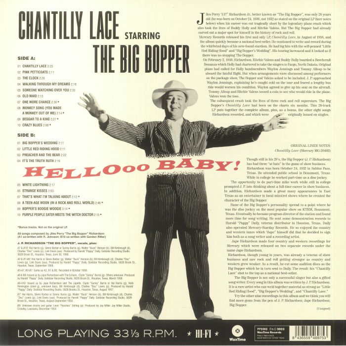 The Big Bopper Chantilly Lace Reissue Vinyl At Juno Records