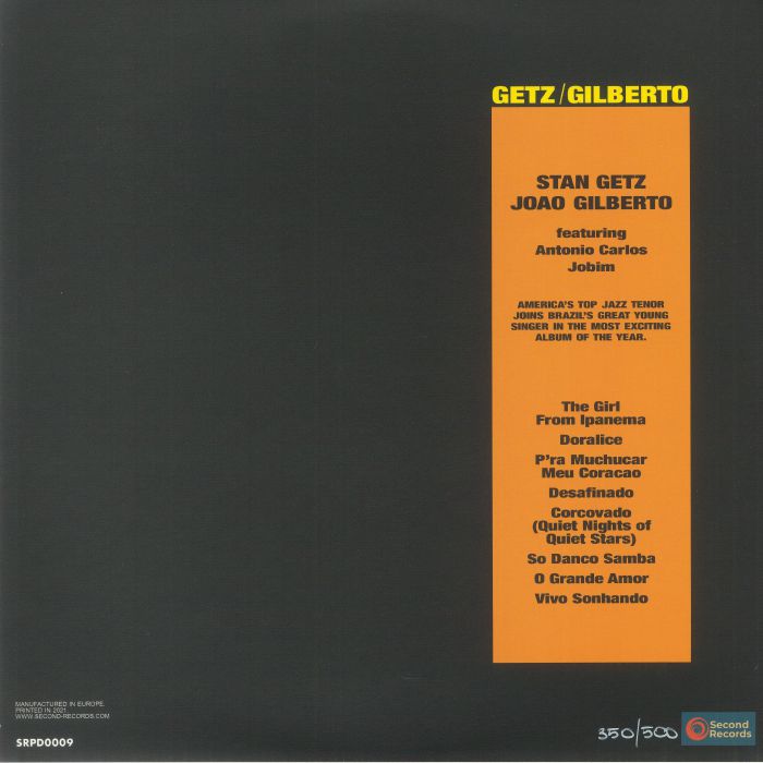 GETZ, Stan/JOAO GILBERTO feat ANTONIO CARLOS JOBIM - Getz/Gilberto