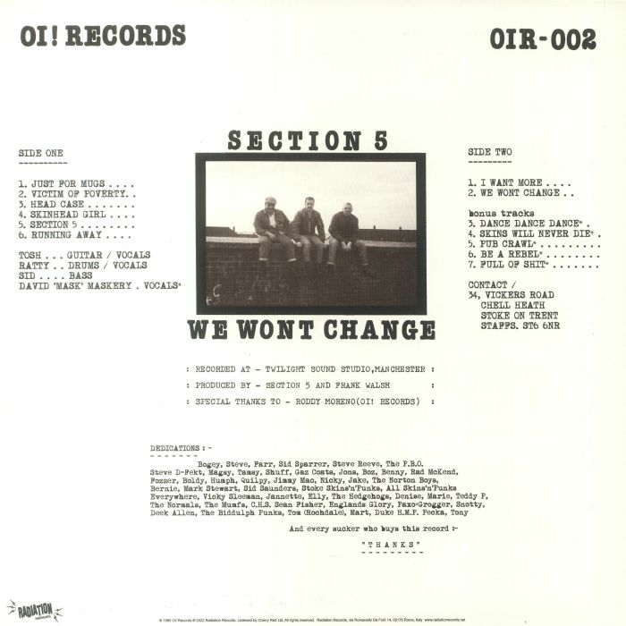 SECTION 5 - We Won't Change (Record Store Day RSD 2023)