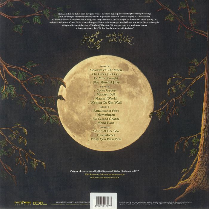 BLACKMORE'S NIGHT - Shadow Of The Moon (25th Anniversary Edition)