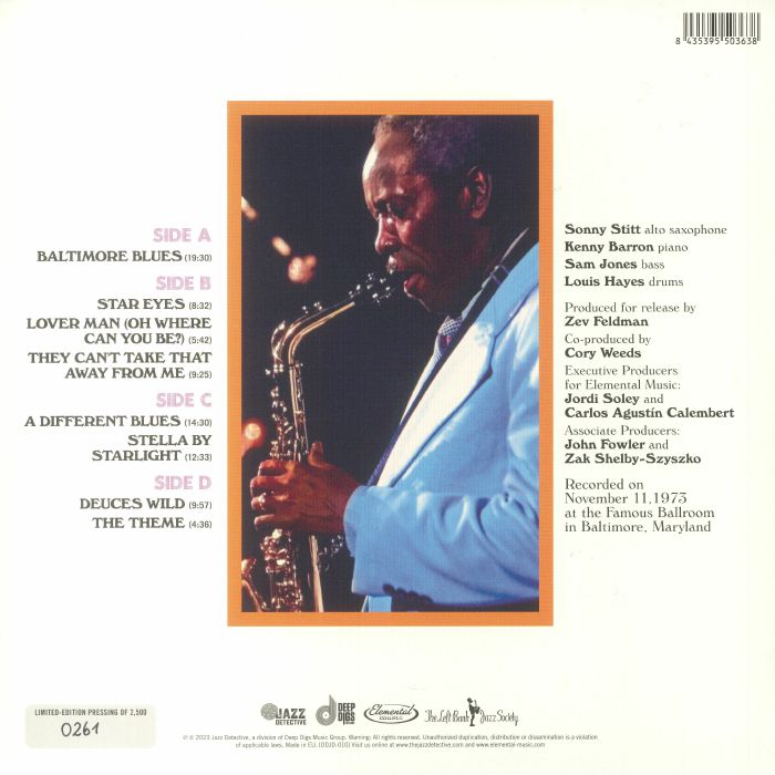 SONNY STITT - Boppin' In Baltimore: Live At The Left Bank (Record Store Day RSD 2023)