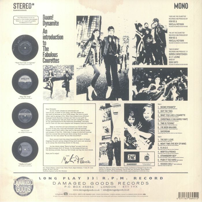 COURETTES, The aka THE FABULOUS COURETTES - Boom Dynamite: An Introduction To The Fabulous Courettes (Record Store Day RSD 2023)