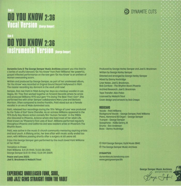 Patti Williams / Do you know (Vocal & Instrumental) Patti Williams / Do you know (Vocal & Instrumental)