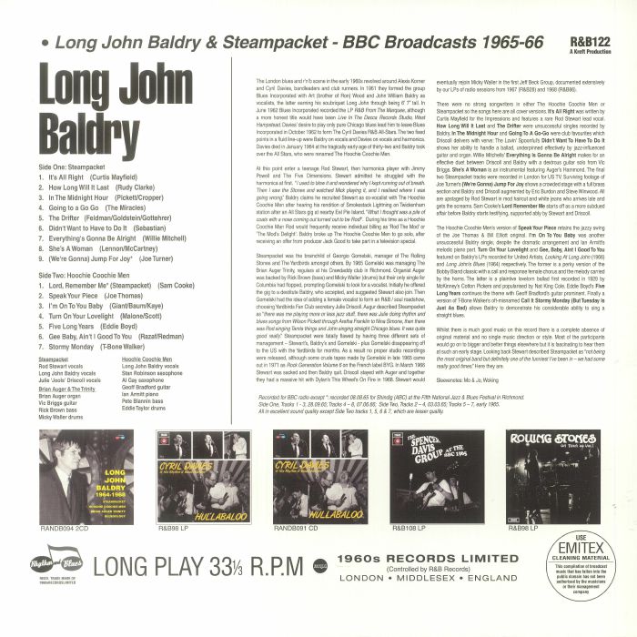 LONG JOHN BALDRY & STEAMPACKET - BBC Broadcasts 1965-66