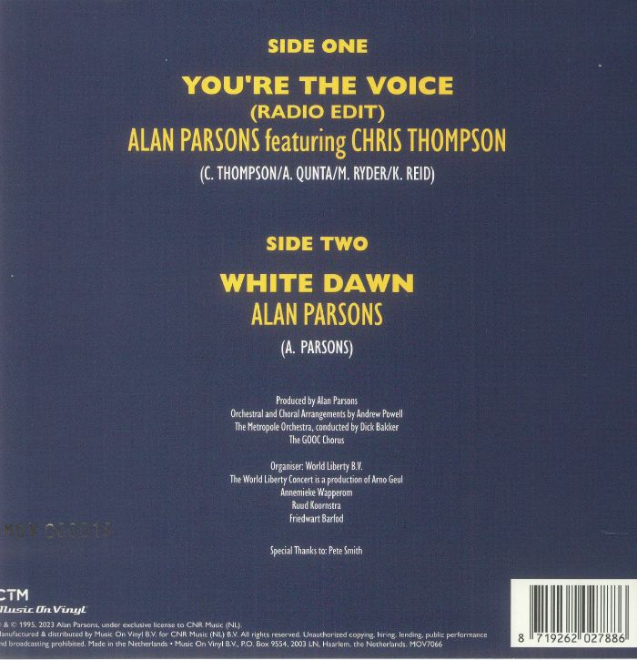 Alan PARSONS - You're The Voice: From The World Liberty Concert (Record Store Day RSD 2023)