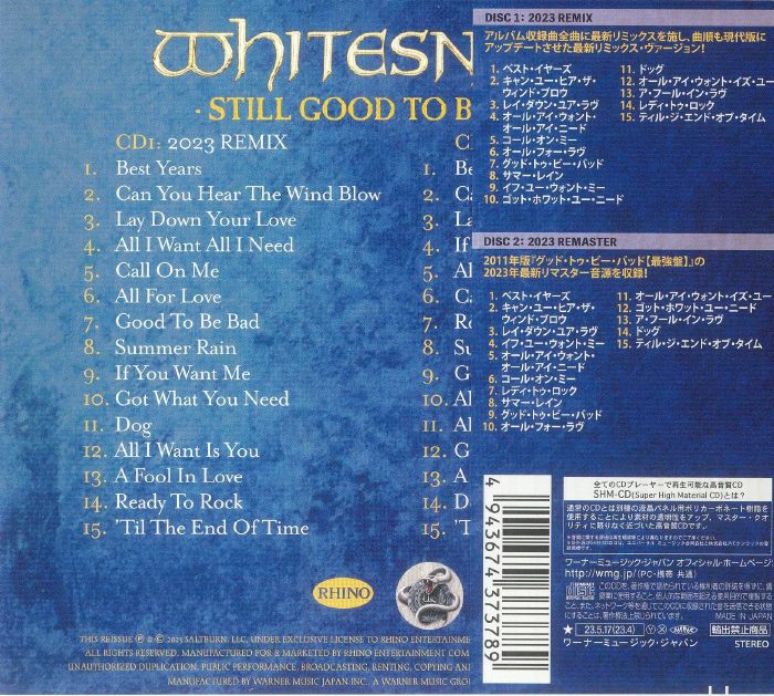 WHITESNAKE - Still Good To Be Bad (Deluxe Edition) (remastered)
