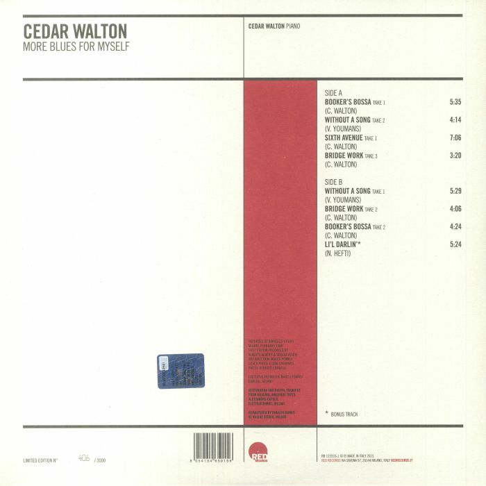 WALTON, Cedar - More Blues For Myself (Record Store Day RSD 2023)