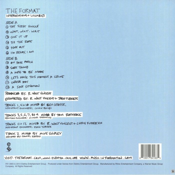 The FORMAT - Interventions & Lullabies Vinyl at Juno Records.