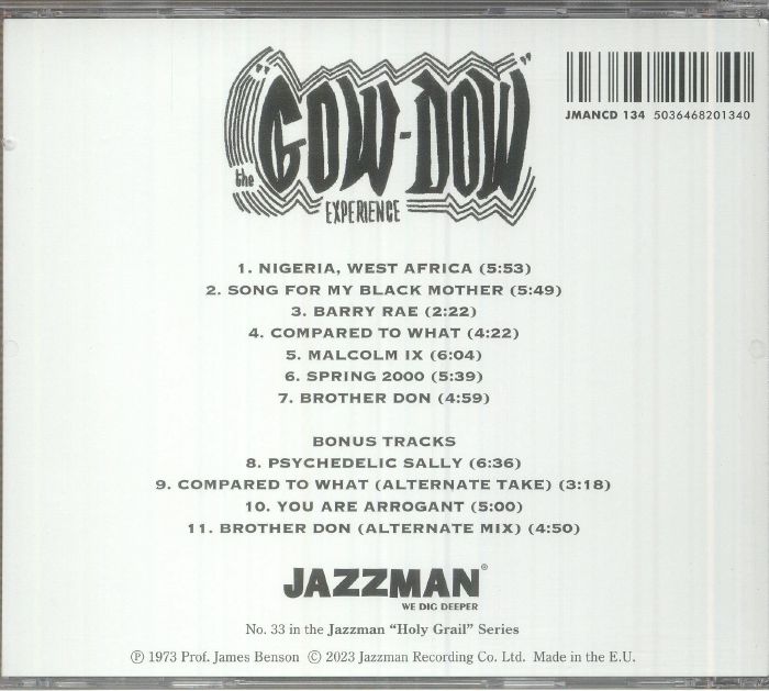 PROF JAMES BENSON - The Gow Dow Experience (reissue) CD at