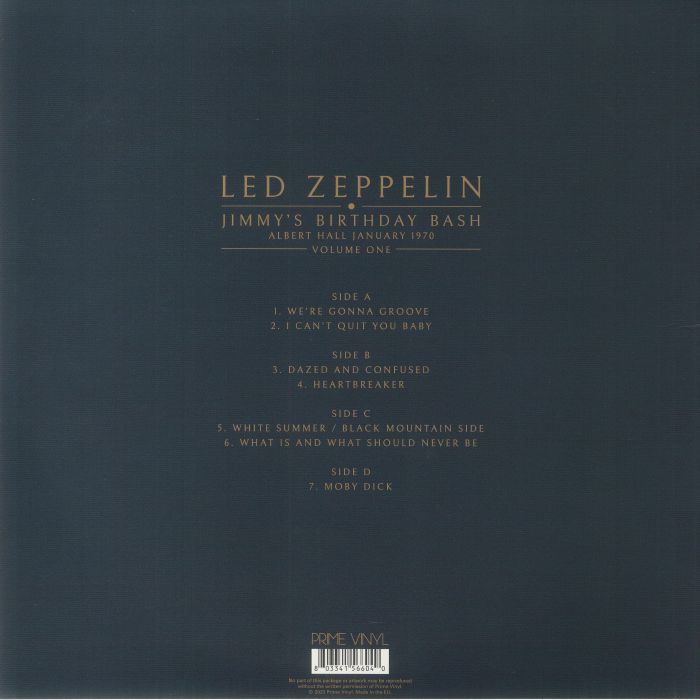 LED ZEPPELIN Jimmy s Birthday Bash Albert Hall January 1970 Volume 1