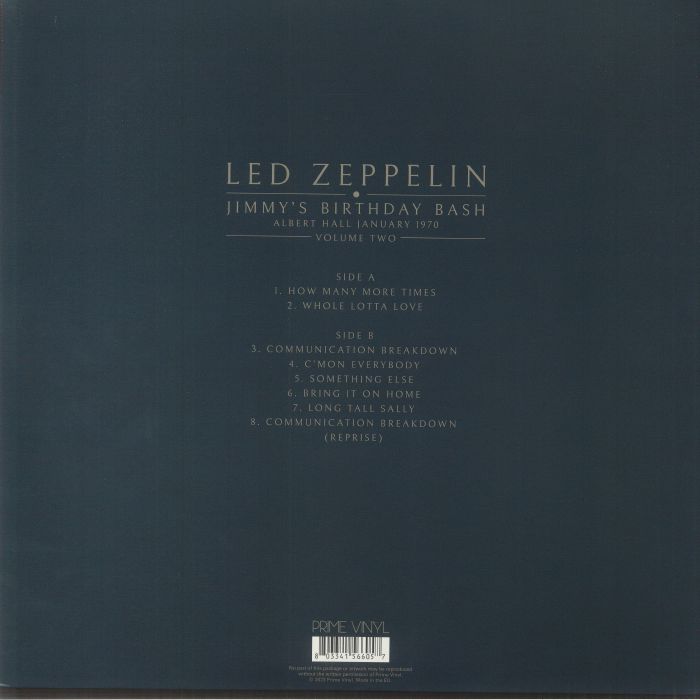 LED ZEPPELIN Jimmy s Birthday Bash Albert Hall January 1970 Volume