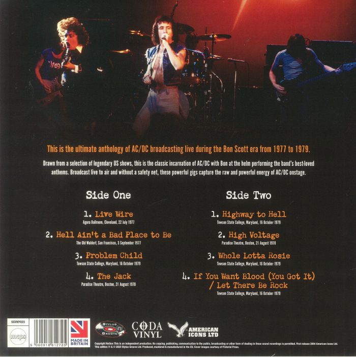 AC/DC - The Very Best Of The Bon Scott Years Vinyl at Juno Records.